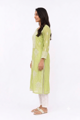 LIGHT GREEN KURTA WITH MUKAISH WORK