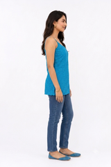 BLUE SPAGHETTI STRAPS TUNIC