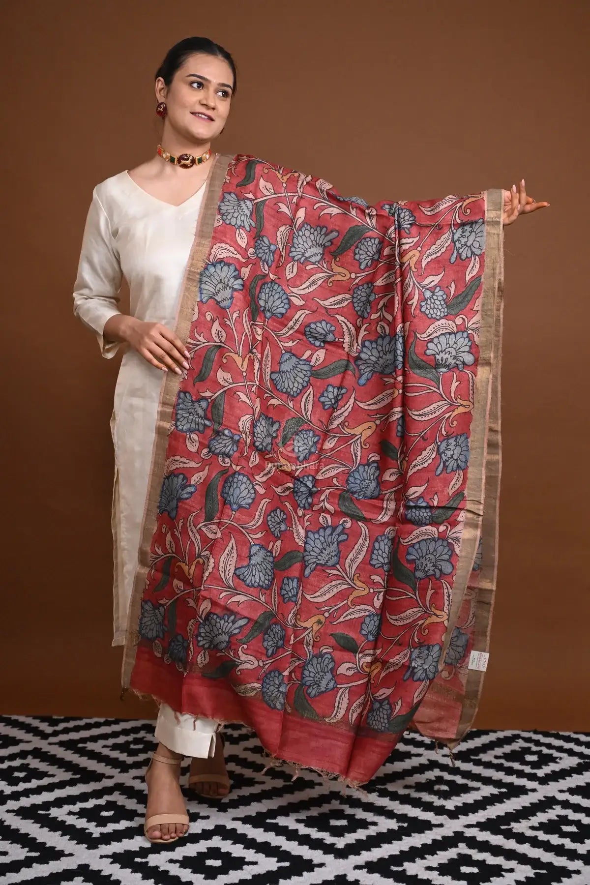 Pen Kalamkari Stole/Dupatta