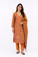 UNSTITCHED 3 PC SET MUSTARD KANI JAMAVAR